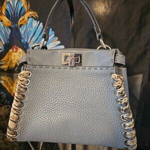 Fendi Peekaboo Mini Selleria Python whipstitch limited edition